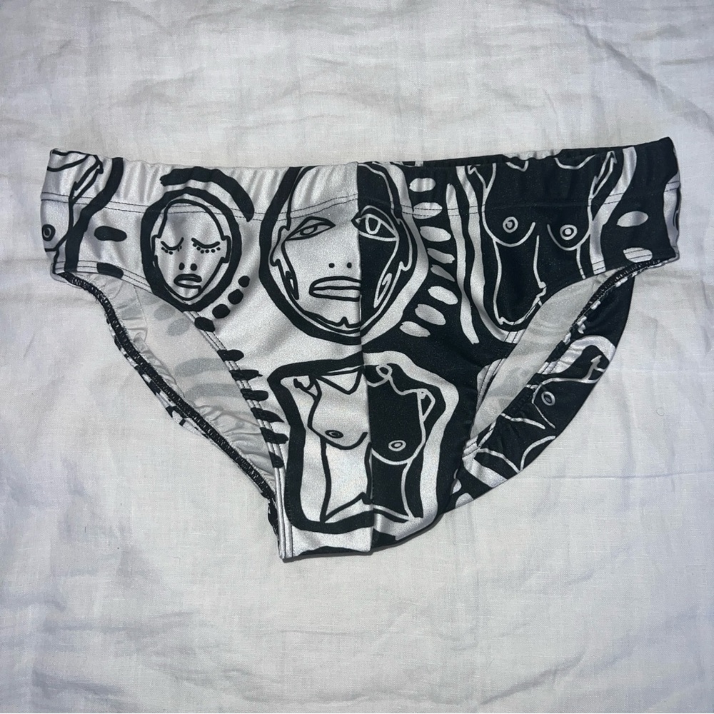Patrick Church Mens Swim Brief - Black and White